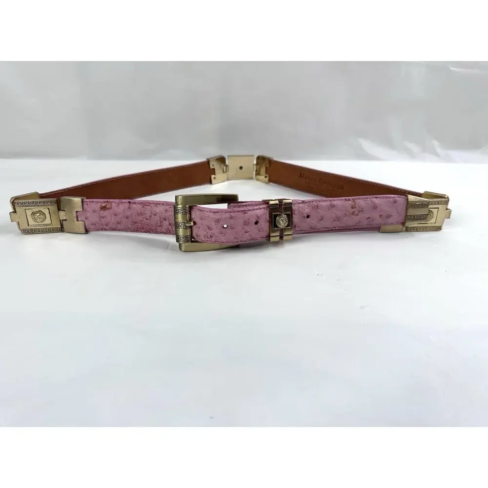 Marco Colluccii Pink Leather Greek Glam Western Cowboy Gold Hardware Size 36
